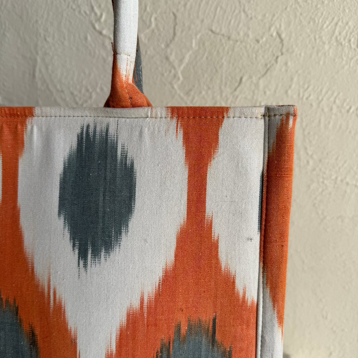 Large Square Silk Ikat Tote from Uzbekistan Tote Fergana Aziz
