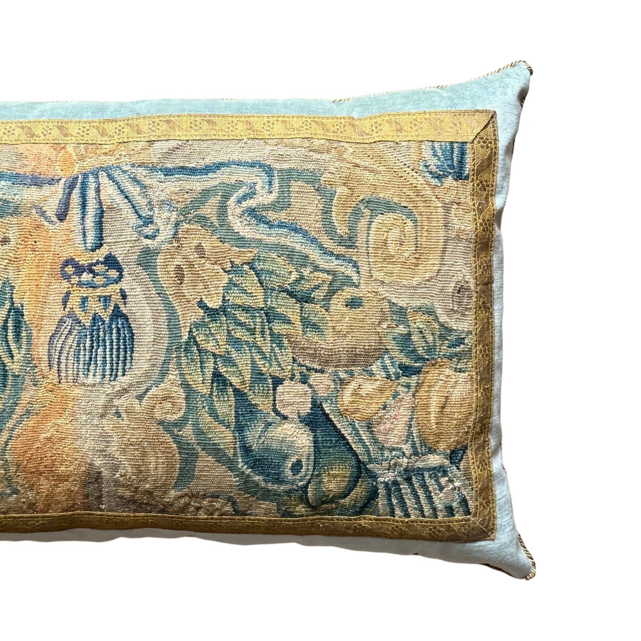 Late 17th C Flemish Tapestry Fragment (#T092824 | 21 x 33") New Pillows B. Viz Design