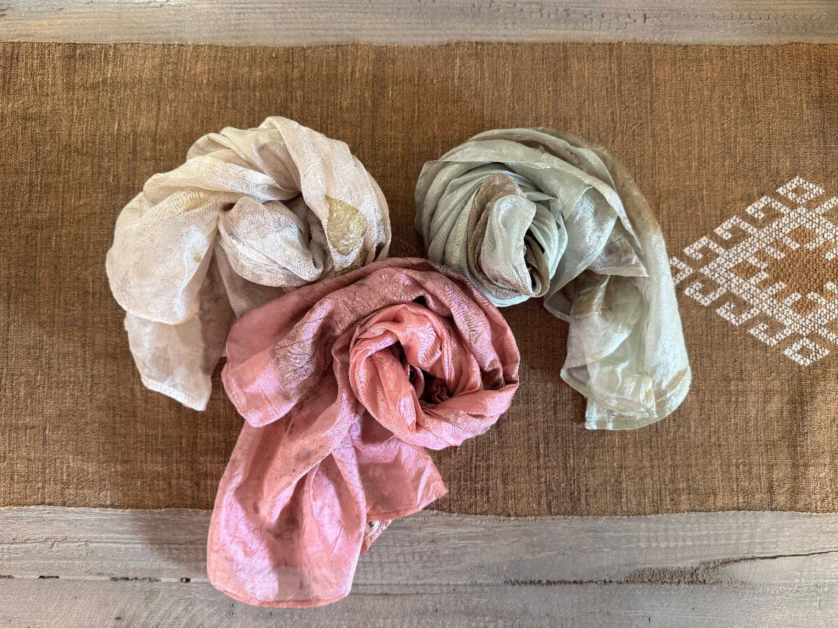 Lotus Silk Botanical Dyed Scarf Scarf ClayCut Laos