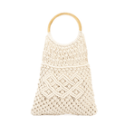 Macrame Knitted Top Handle Bag Tote The Artisan and Company