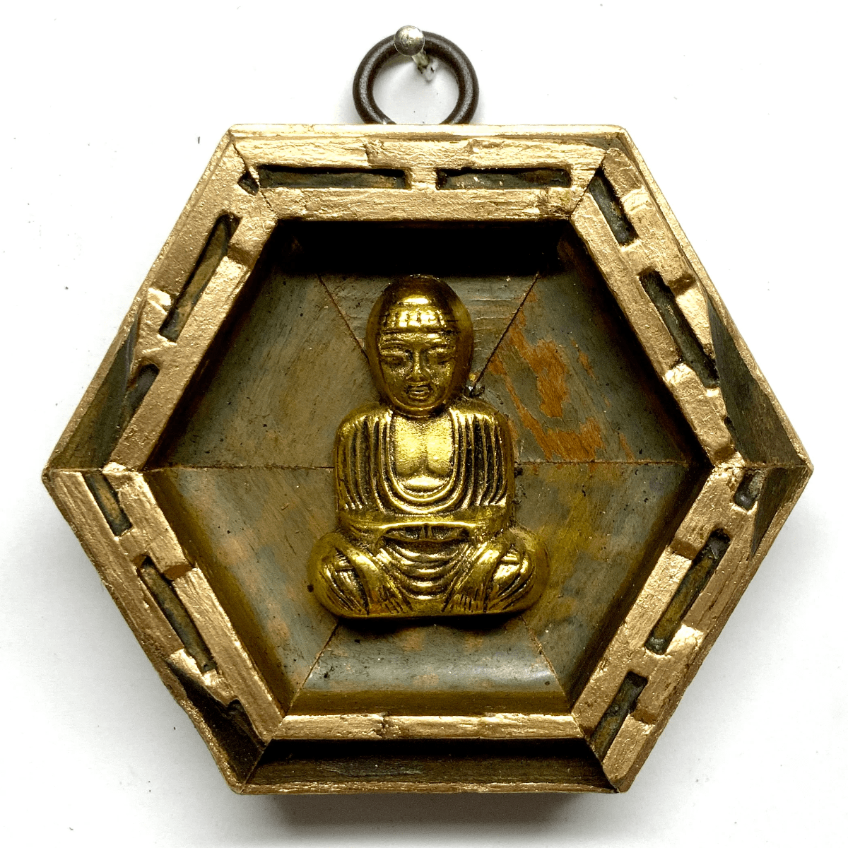 Painted Frame with Buddha | 3 1/2 x 1" Museum Bees Museum Bees