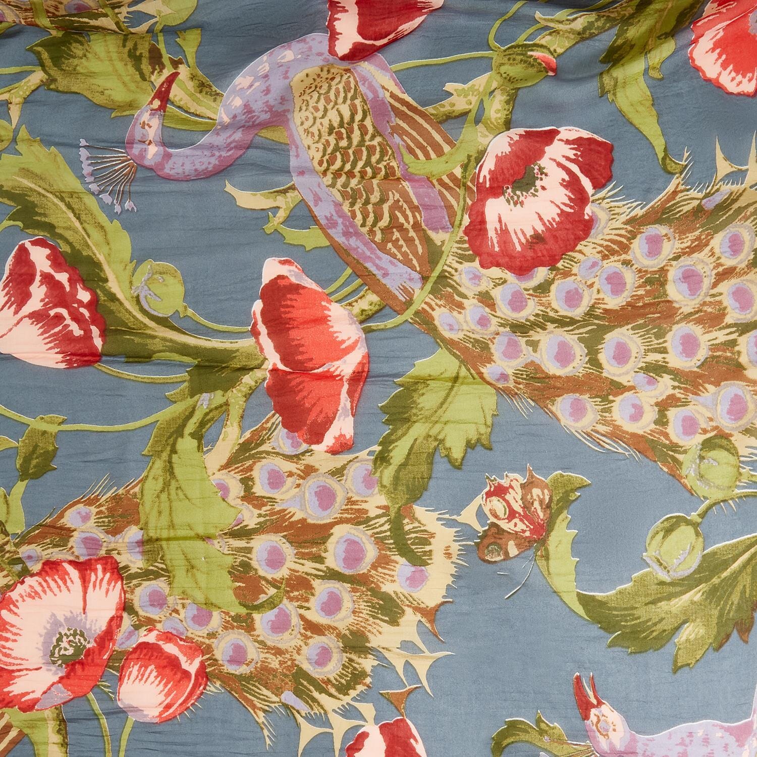 Poppies and Peacocks Scarf Scarf Two's Company