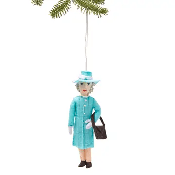 "Queen Elizabeth III" Felt Ornament Holiday Ornaments Silk Road Bazaar