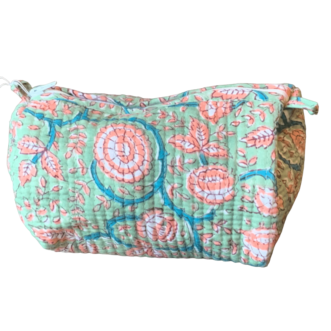 Quilted Block Print Toiletry Bag | 5 x 3 x 3 Bag KKhandicrafts75 B