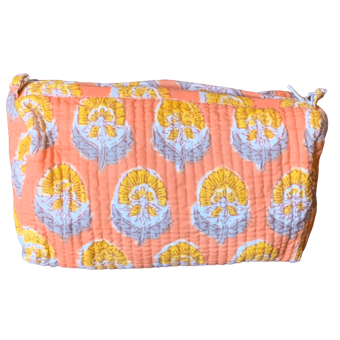 Quilted Block Print Toiletry Bag | 5 x 3 x 3 Bag KKhandicrafts75 F