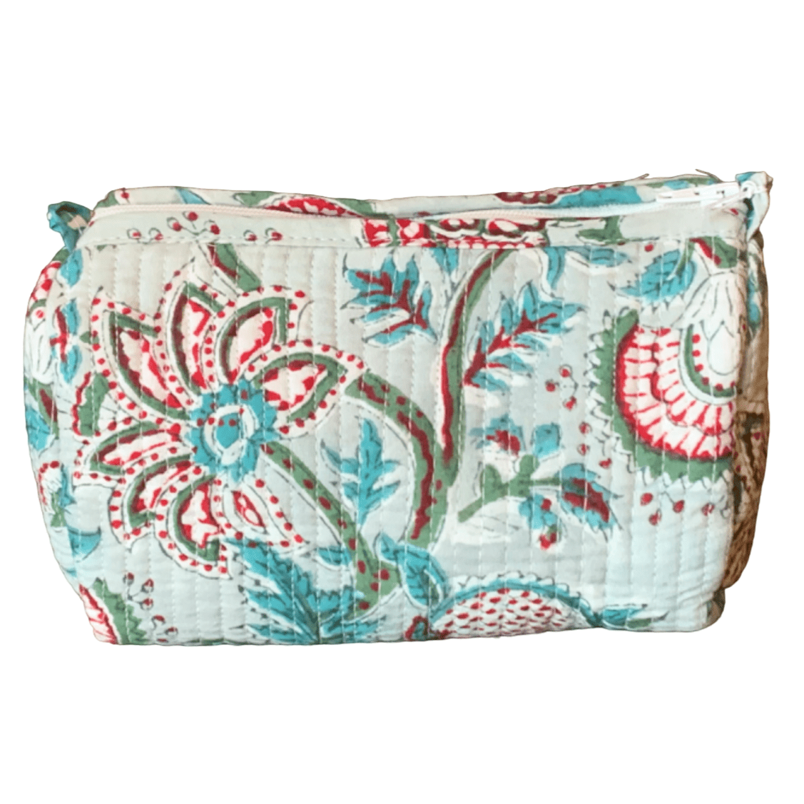 Quilted Block Print Toiletry Bag | 5 x 3 x 3 Bag KKhandicrafts75 L