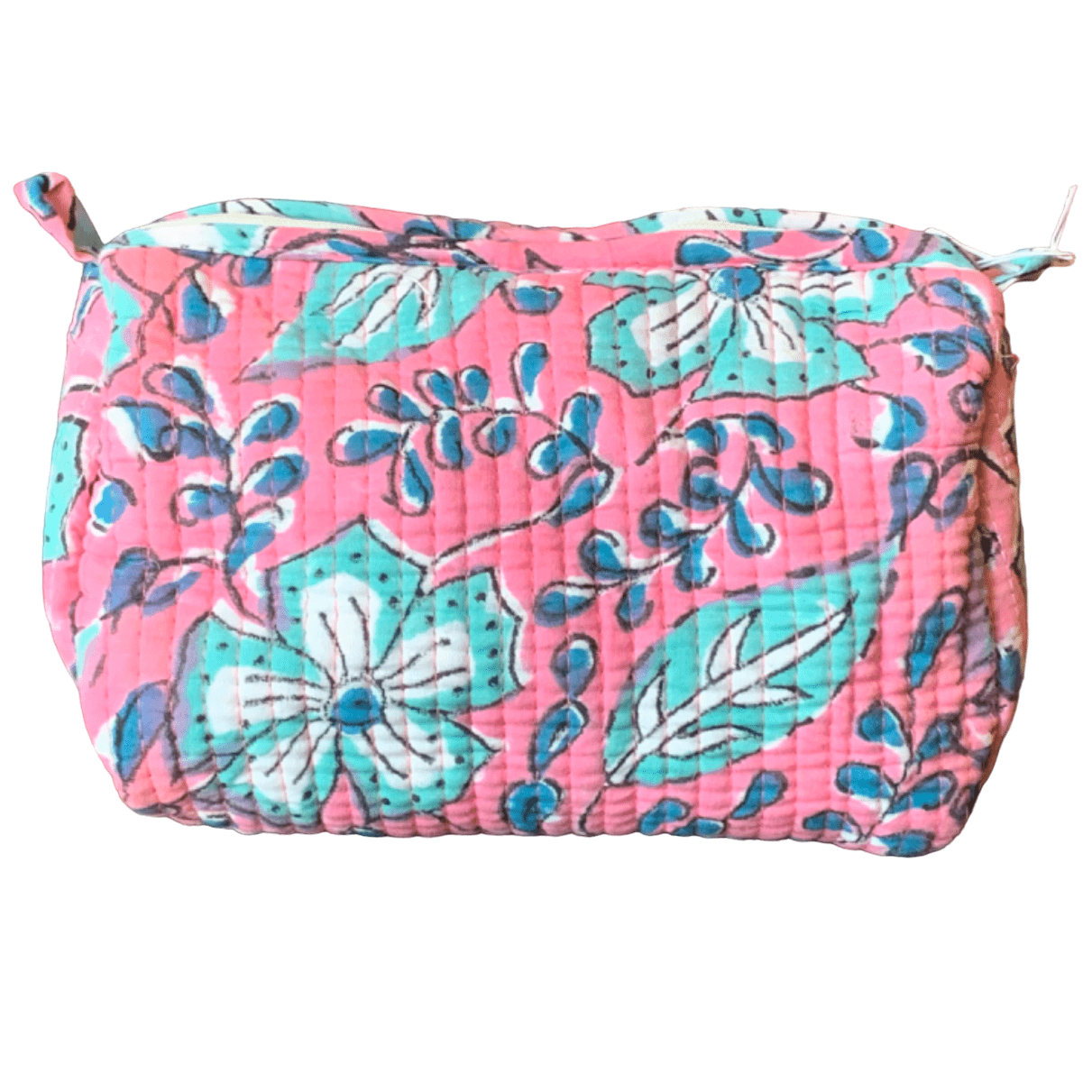 Quilted Block Print Toiletry Bag | 5 x 3 x 3 Bag KKhandicrafts75 M