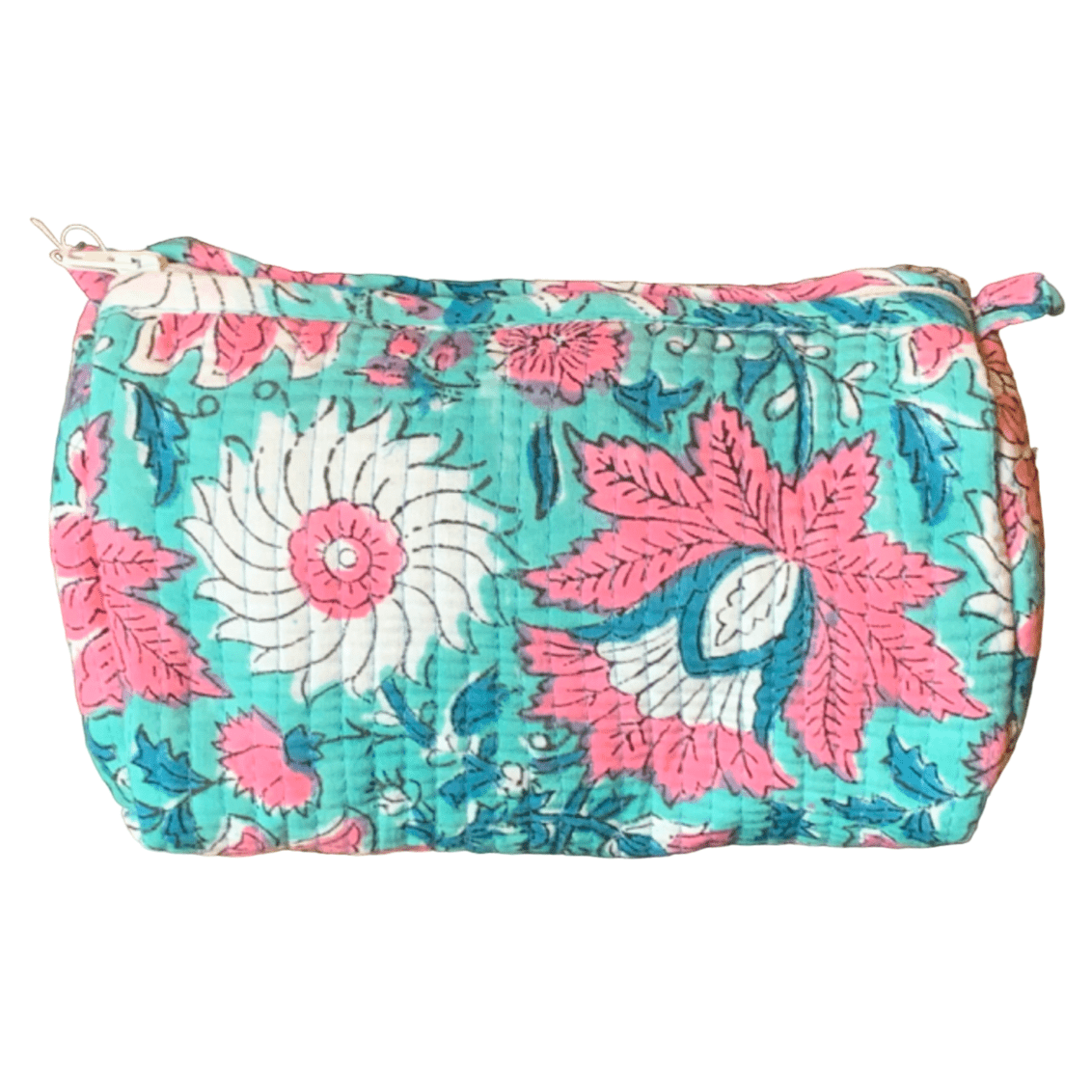 Quilted Block Print Toiletry Bag | 5 x 3 x 3 Bag KKhandicrafts75 P