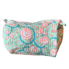 Quilted Block Print Toiletry Bag | 6 x 4 x 4 Bag KKhandicrafts75 B
