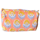 Quilted Block Print Toiletry Bag | 6 x 4 x 4 Bag KKhandicrafts75 F