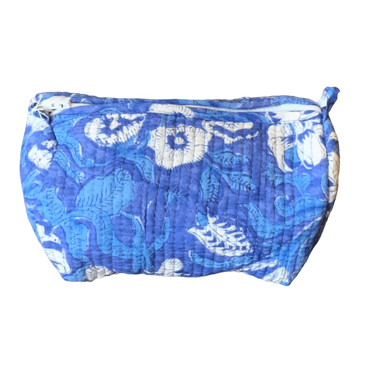 Quilted Block Print Toiletry Bag | 6 x 4 x 4 Bag KKhandicrafts75 J