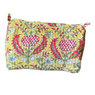 Quilted Block Print Toiletry Bag | 6 x 4 x 4 Bag KKhandicrafts75 K
