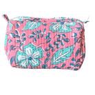 Quilted Block Print Toiletry Bag | 6 x 4 x 4 Bag KKhandicrafts75 M