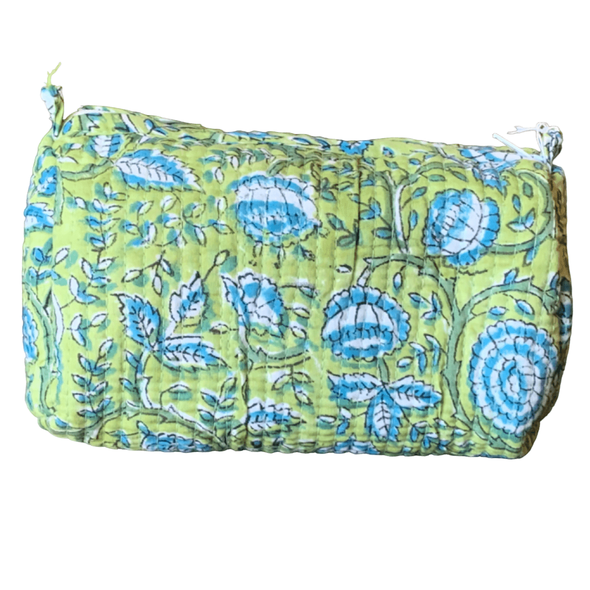 Quilted Block Print Toiletry Bag | 6 x 4 x 4 Bag KKhandicrafts75 Q