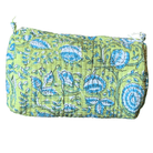 Quilted Block Print Toiletry Bag | 6 x 4 x 4 Bag KKhandicrafts75 Q