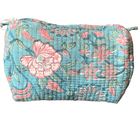 Quilted Block Print Toiletry Bag | 6 x 4 x 4 Bag KKhandicrafts75 R
