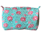 Quilted Block Print Toiletry Bag | 6 x 4 x 4 Bag KKhandicrafts75 U