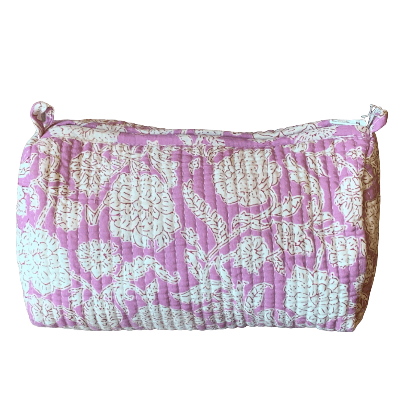 Quilted Block Print Toiletry Bag | 6 x 4 x 4 Bag KKhandicrafts75 V
