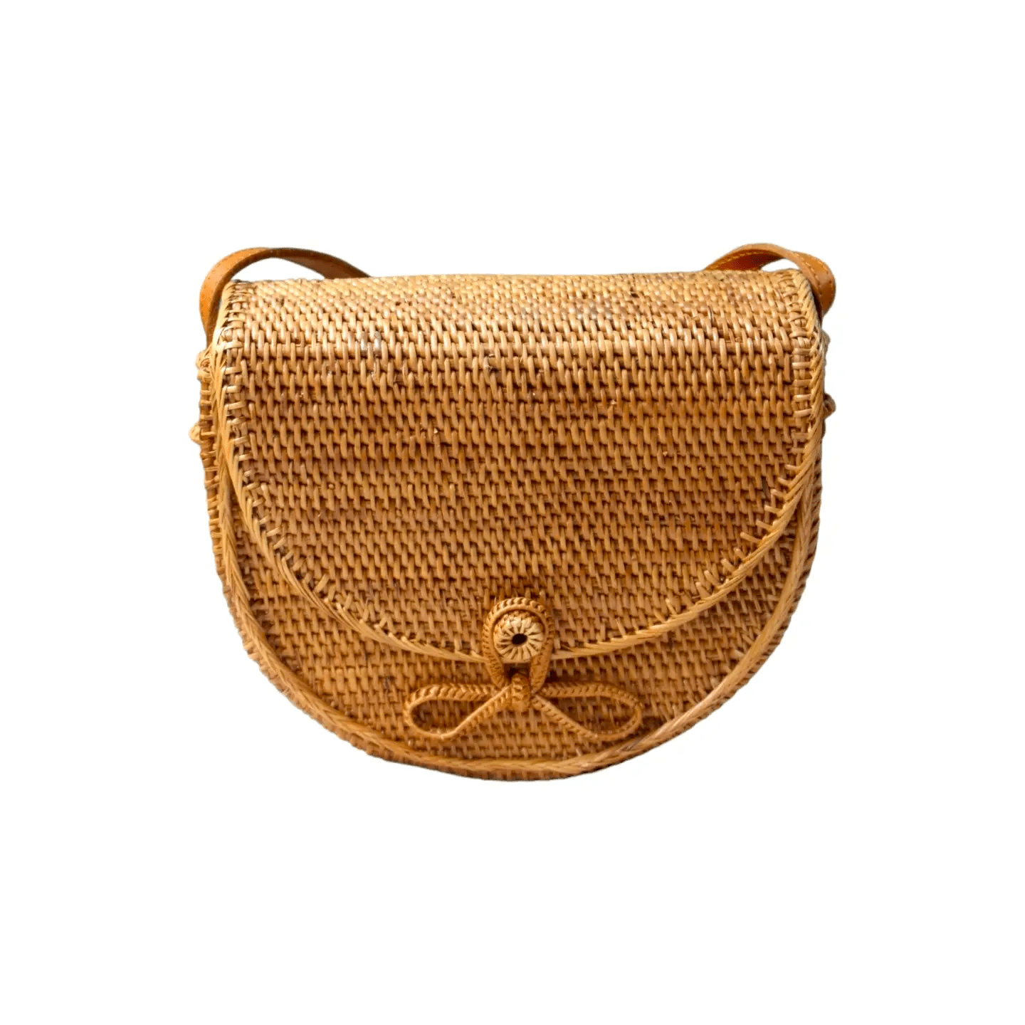 Rattan Saddle Messenger Crossbody Bag Handbag The Artisan and Company