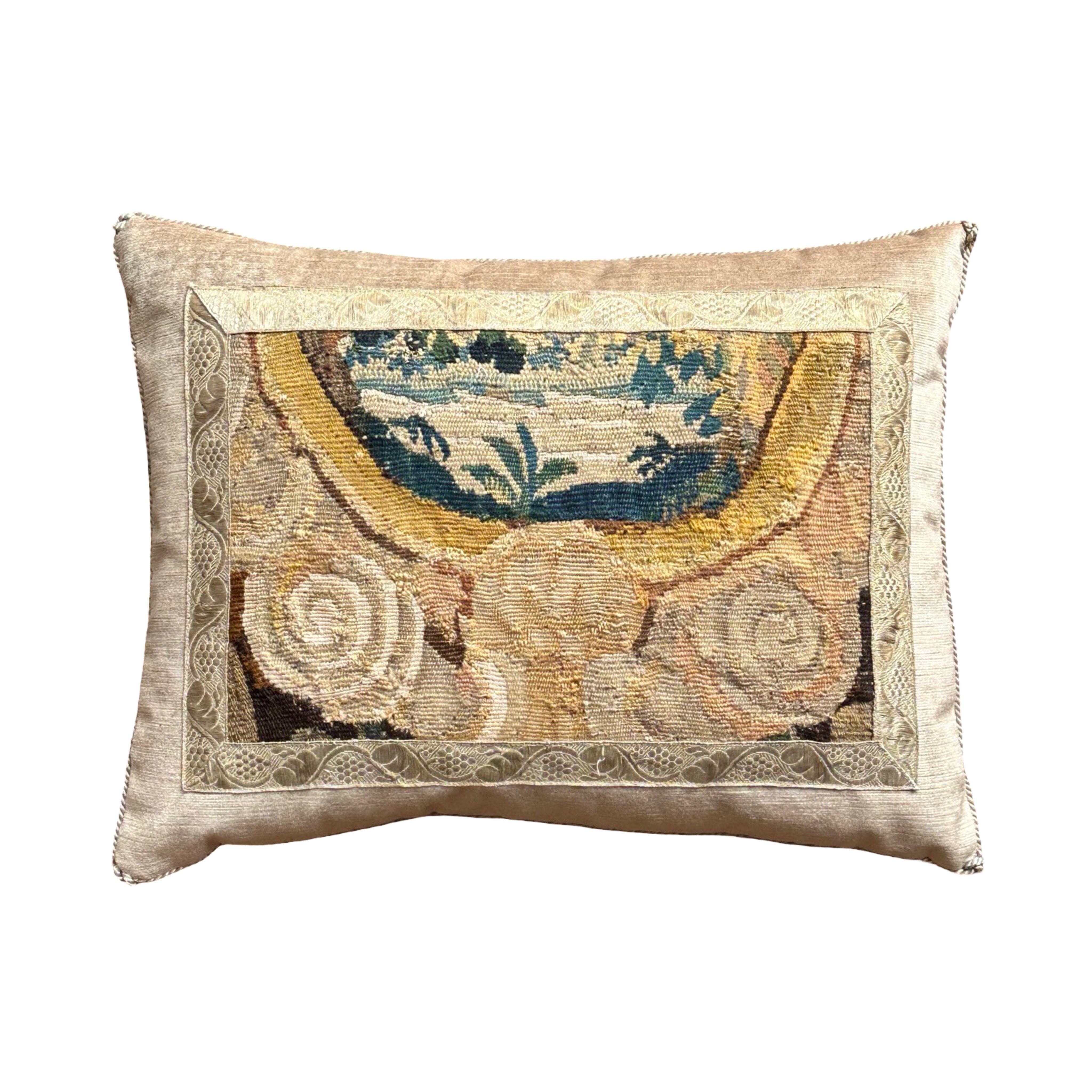 RESERVED: 18th C. Tapestry Fragment (#T052025 | 14.5" x 19") New Pillows B. Viz Design