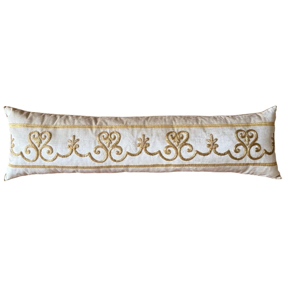 RESERVED: 1920s European Gold Metallic Embroidery (#E022924 | 13 x 46") New Pillows B. Viz Design