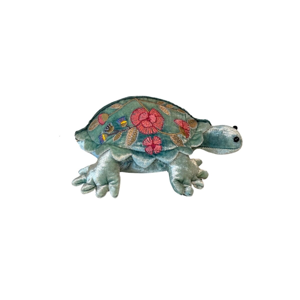 Shaded Lagoon Handmade Embroidered Mini Turtle Art Anke Drechsel