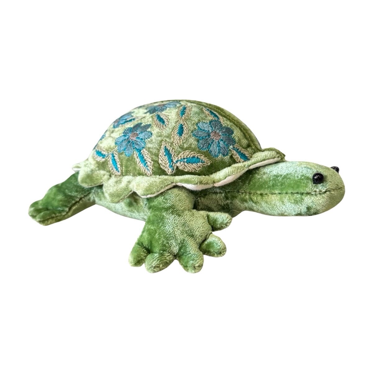 Shaded Lake Handmade Embroidered Turtle Objet d'Art Anke Drechsel