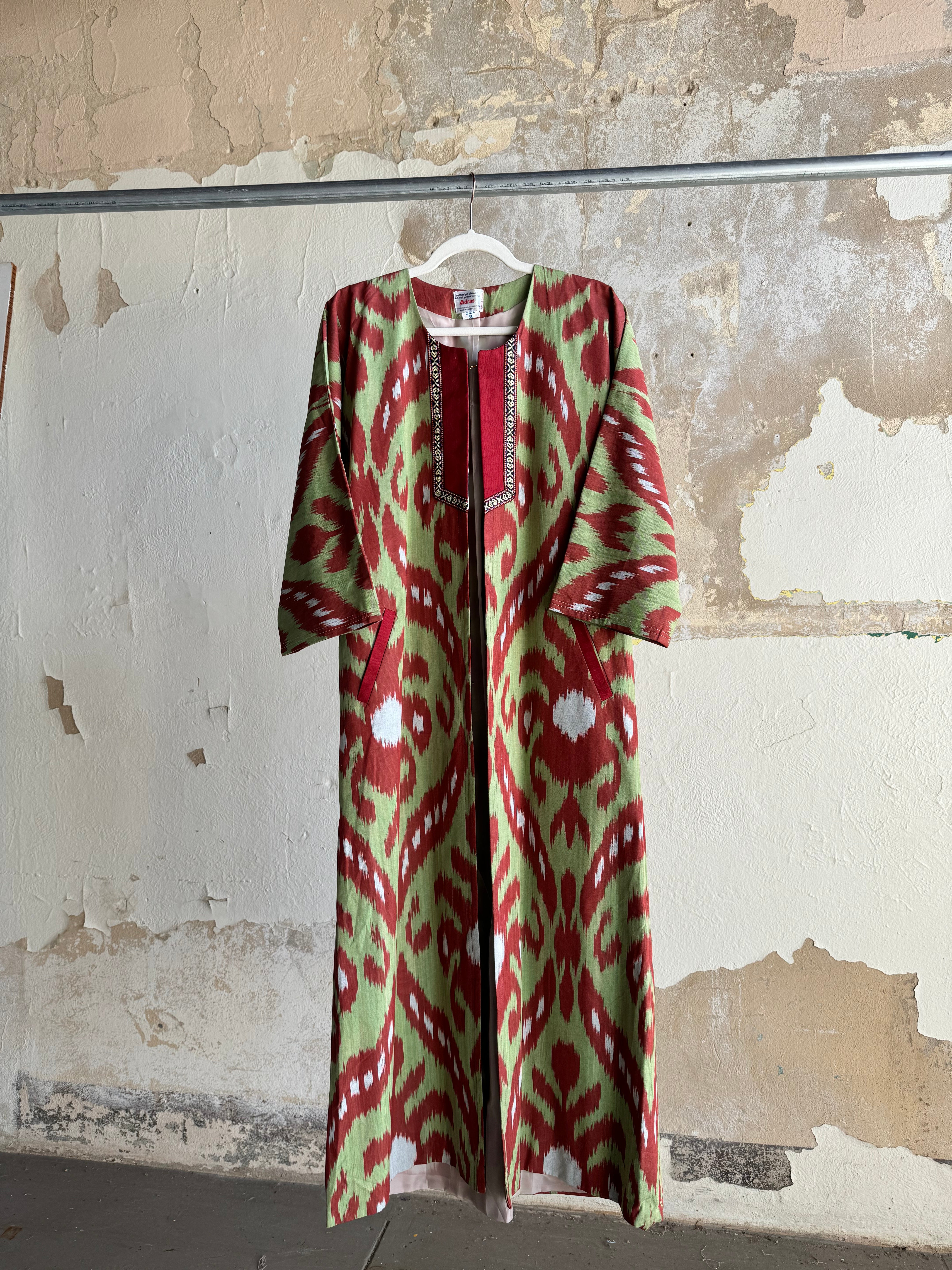 Silk Ikat Chapan from Uzbekistan (#7893) Coat Fergana Aziz
