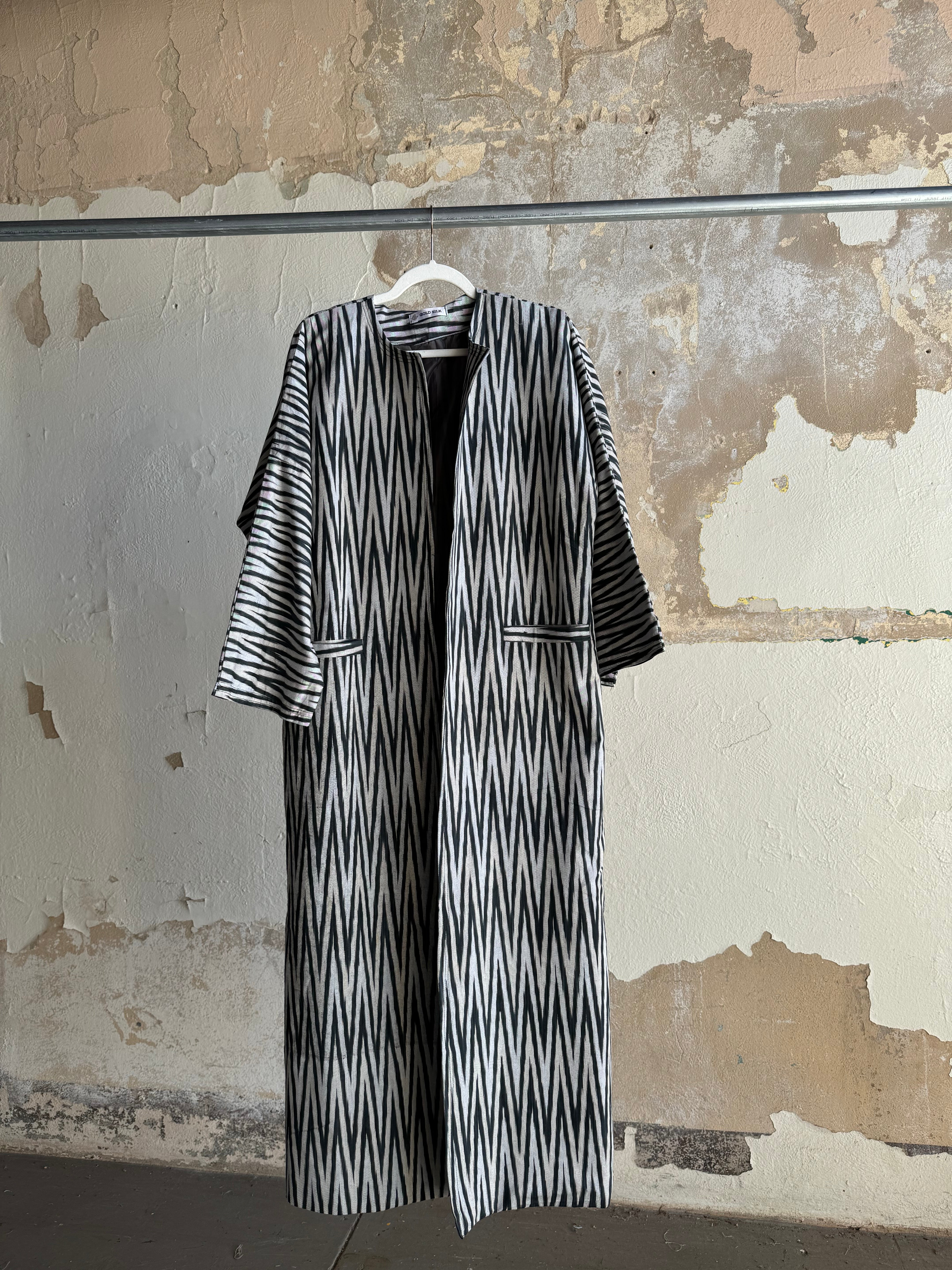 Silk Ikat Chapan from Uzbekistan (#7899) Coat Fergana Aziz