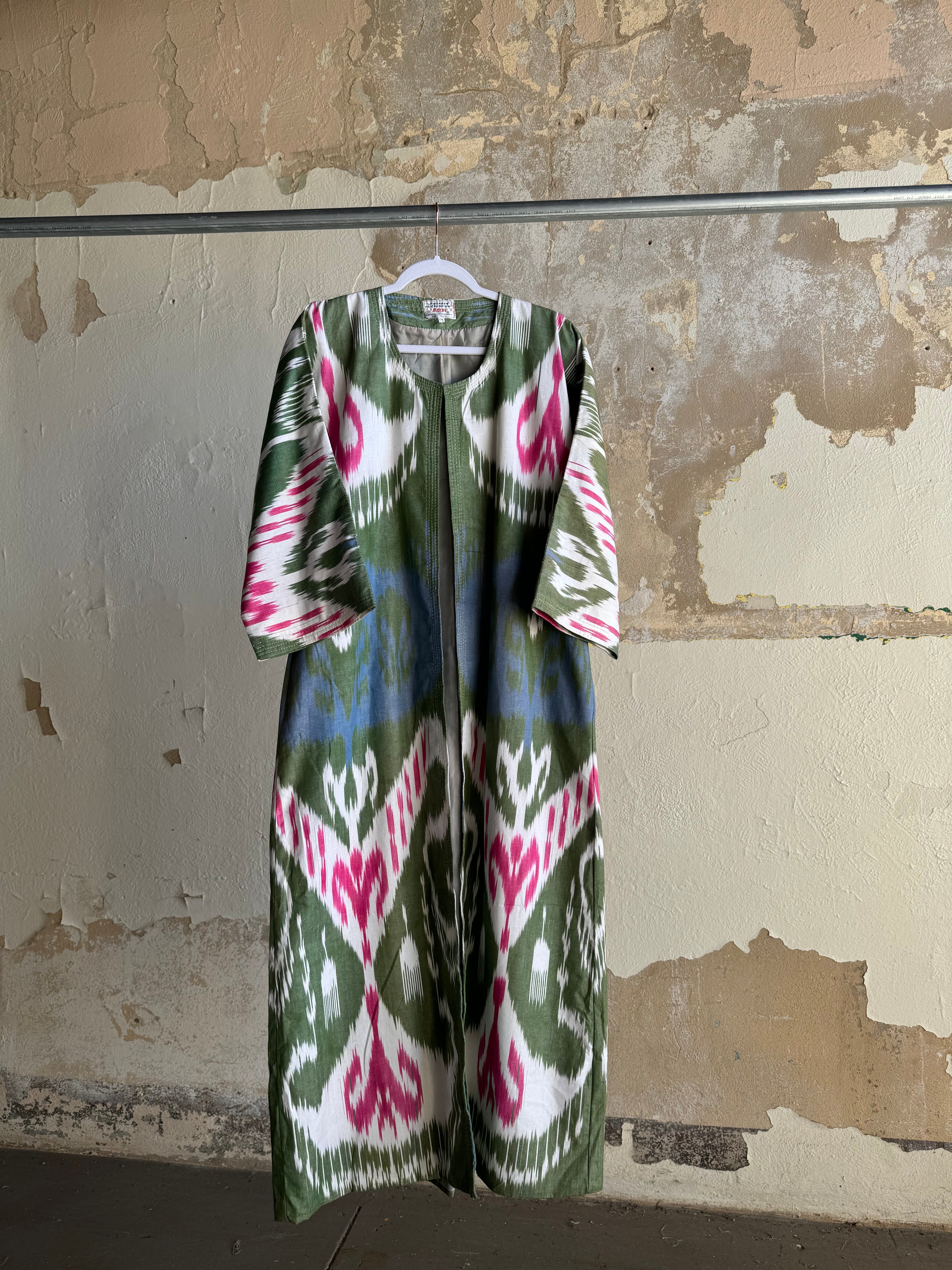 Silk Ikat Chapan from Uzbekistan (#7900) Coat Fergana Aziz