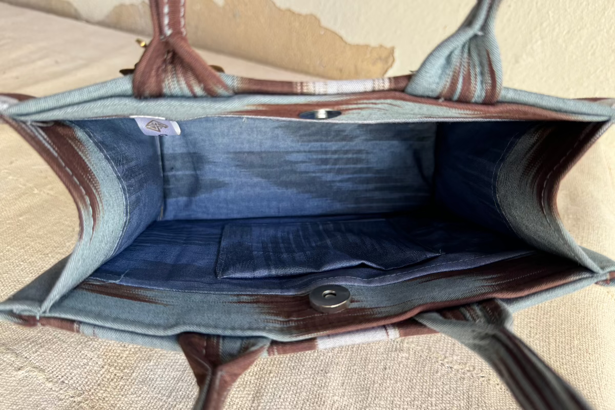 Small Square Silk Ikat Purse from Uzbekistan Tote Fergana Aziz