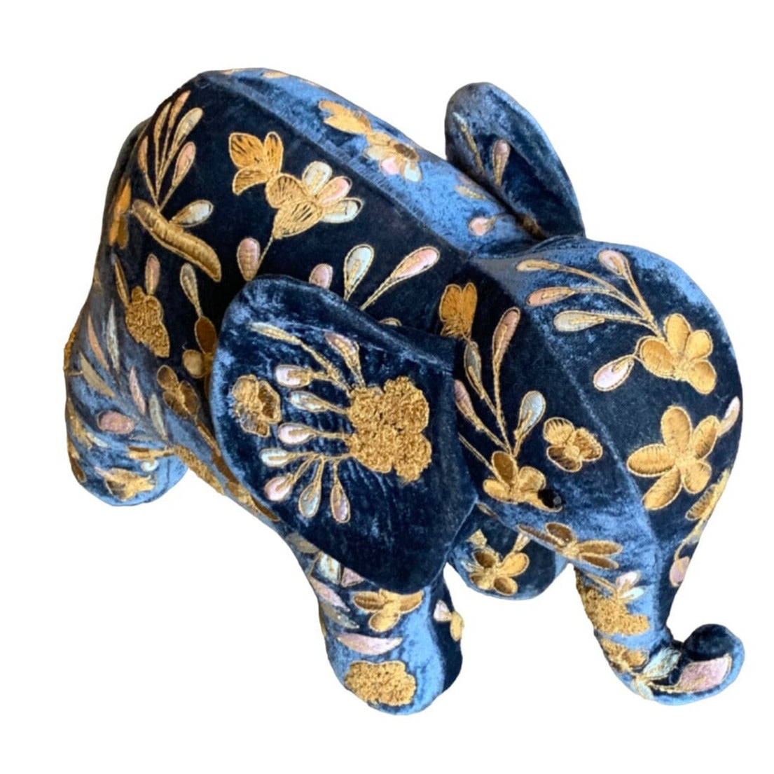 SONA Shaded Indigo Elephant on Silk Velvet [BIG] Objet d'Art Anke Drechsel 