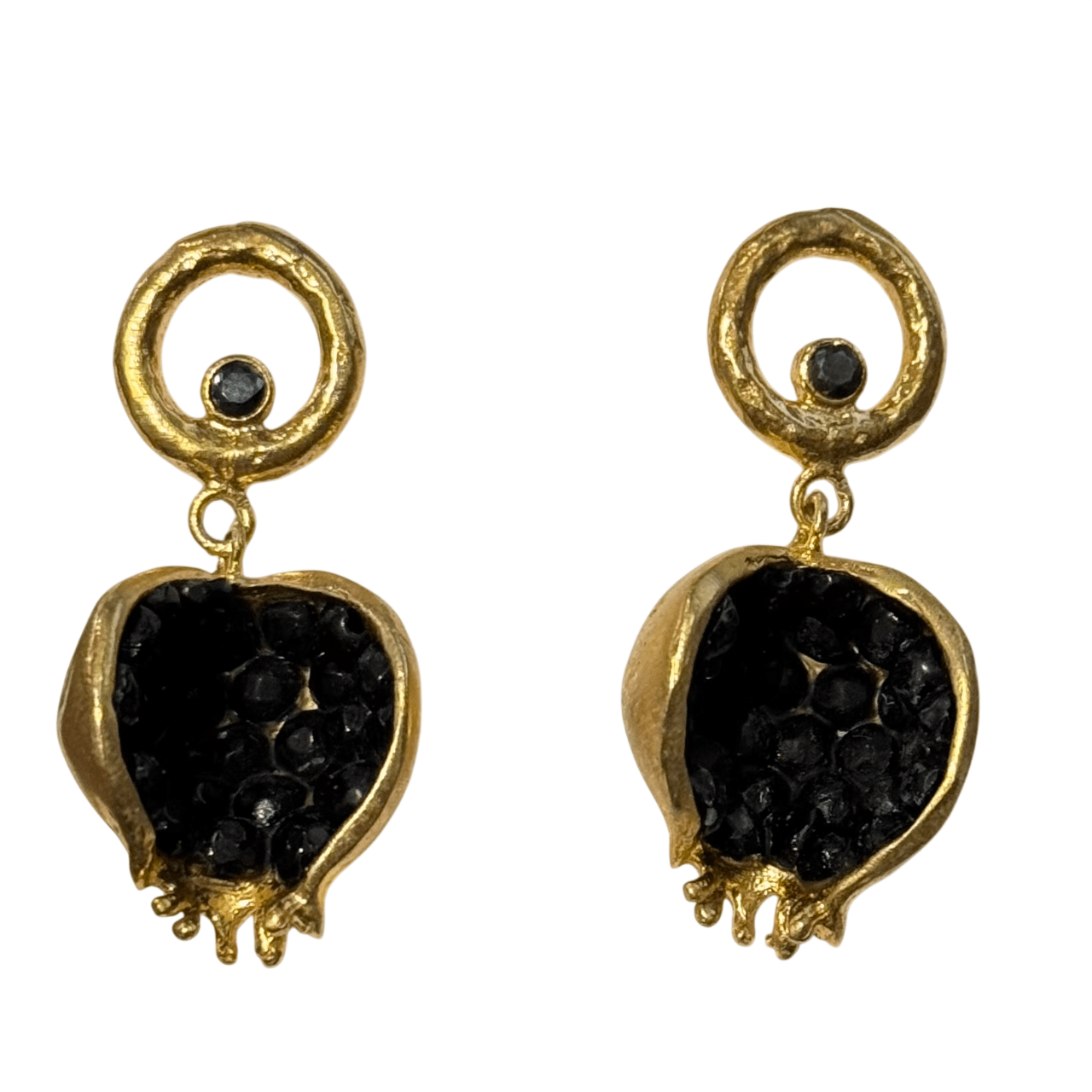 Statement Pomegranate "Seeded" Earrings Earrings Eyup Gunduz Black