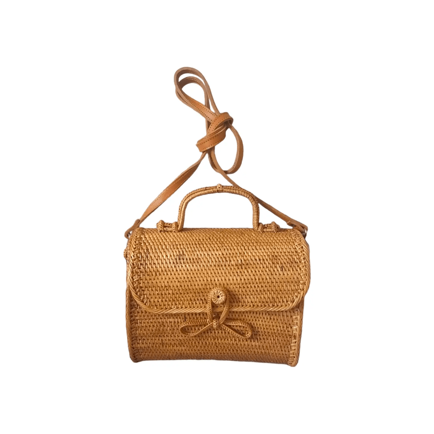Top Handle Rattan Crossbody Handbag The Artisan and Company