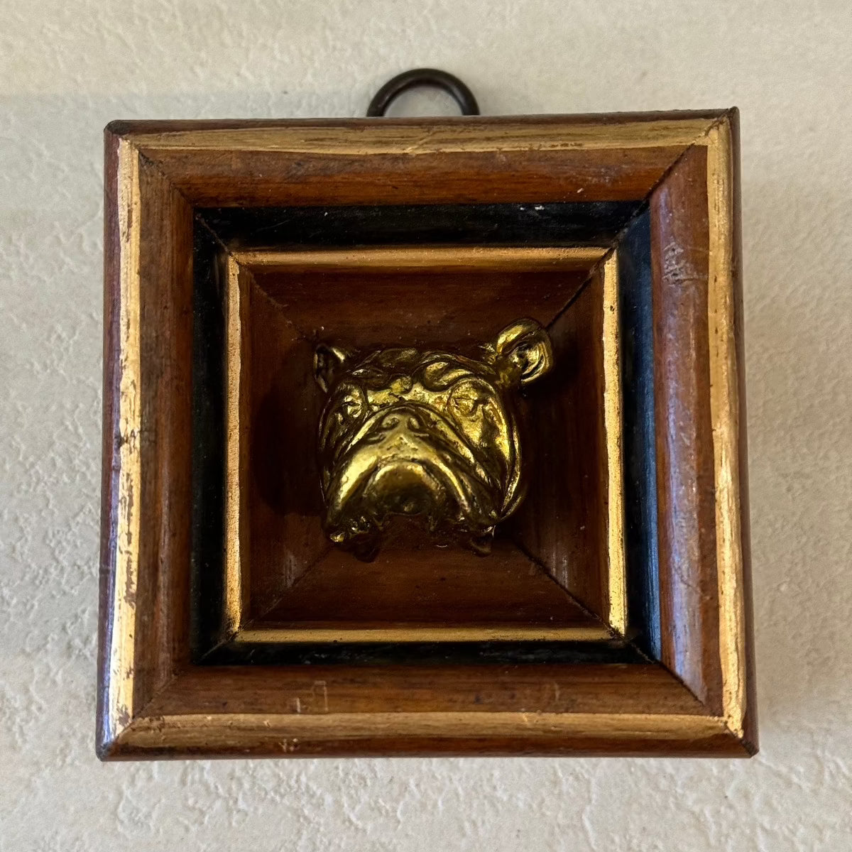 Trace Mayer "Wooden Frame with Bulldog" Museum Bee Museum Bees Trace Mayer Antiques 