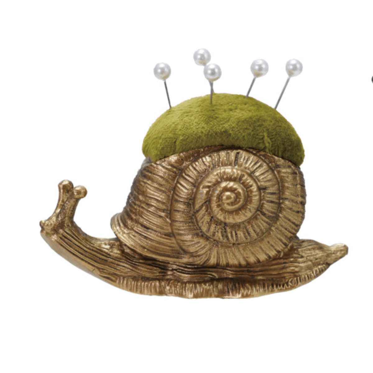 Velvet Pin Cushion with Pearl Head Pins Pin Cushion Creative Co-op Snail