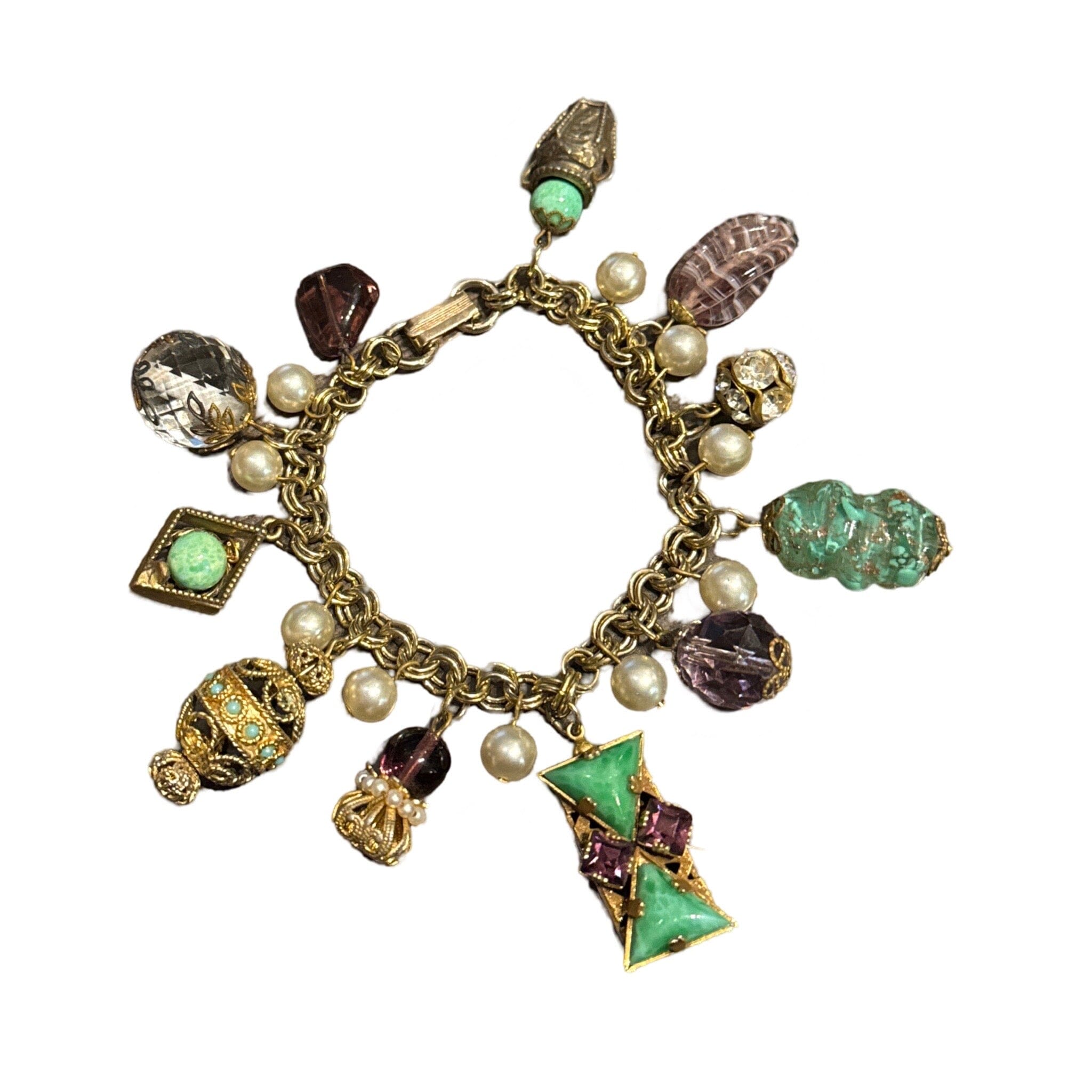 Vintage 1940s Charm Bracelet Braclet Erin Knight Designs