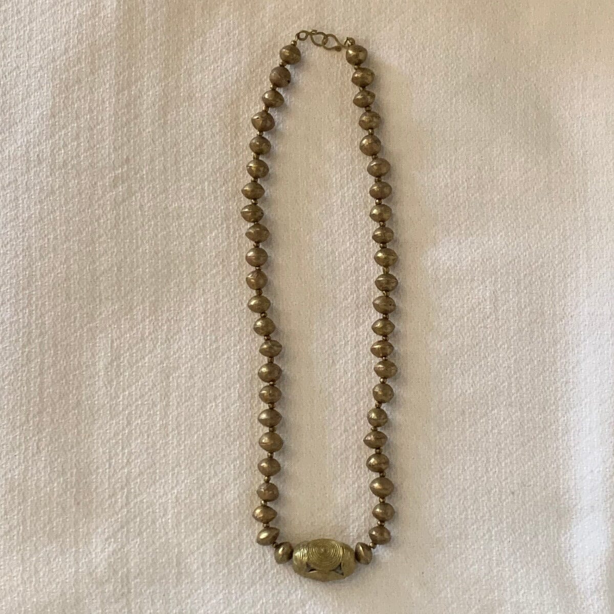 Vintage African Brass Beaded Necklace Necklace B. Viz Design