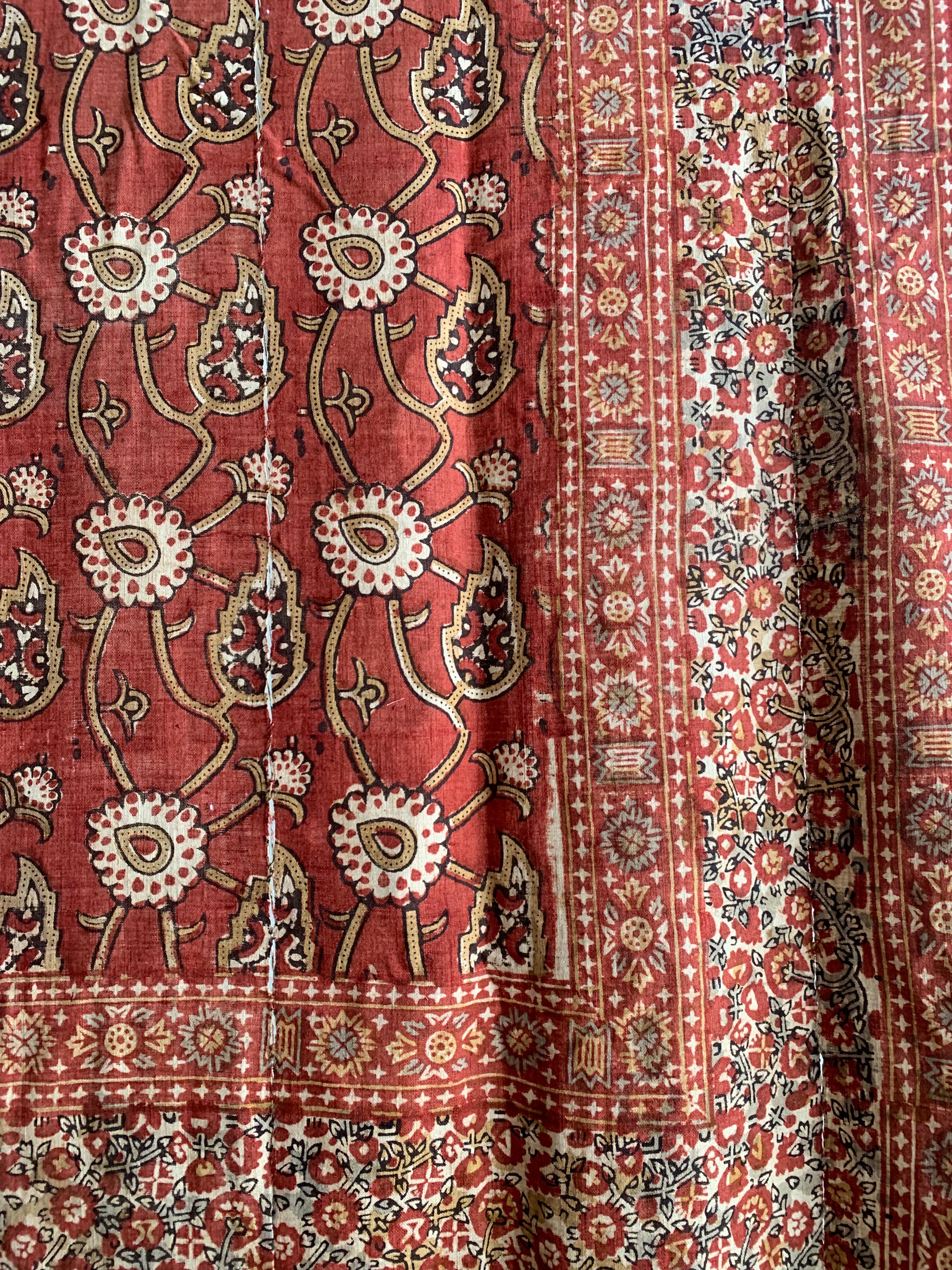 Vintage Block Print Textile from Uzbekistan (#7907 | 73 1/2 x 94") Vintage Textile Abdullah