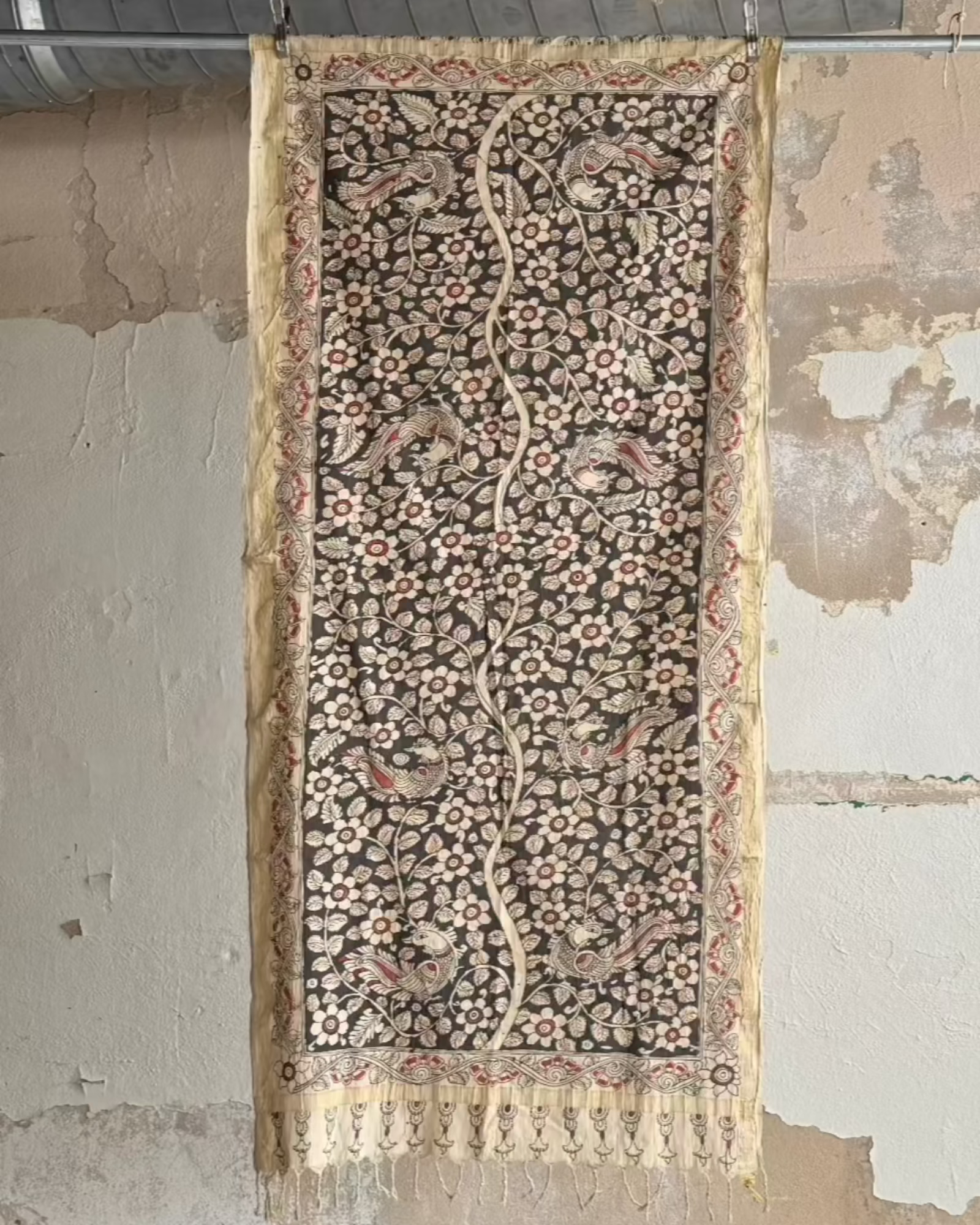 Vintage Kalamkari (#7786 | 33 1/2 x 86") Antique Textile Becky Vizard