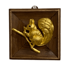 Wooden Frame with Golden Squirrel | 4 1/4" Wide x 1 Objet d'Art Museum Bees