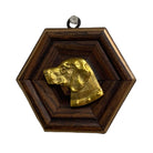 Wooden Frame with Stately Dog | 4 1/2" Wide x 1 Objet d'Art Museum Bees