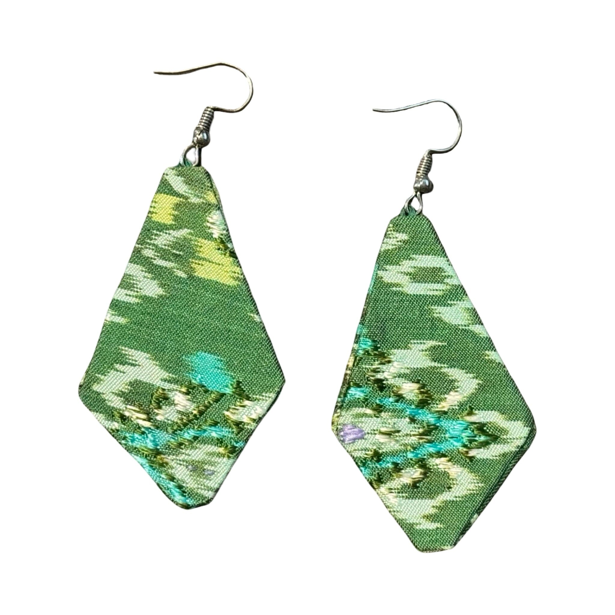 Woven Silk Card Earrings from Thailand Earrings Bangkok A