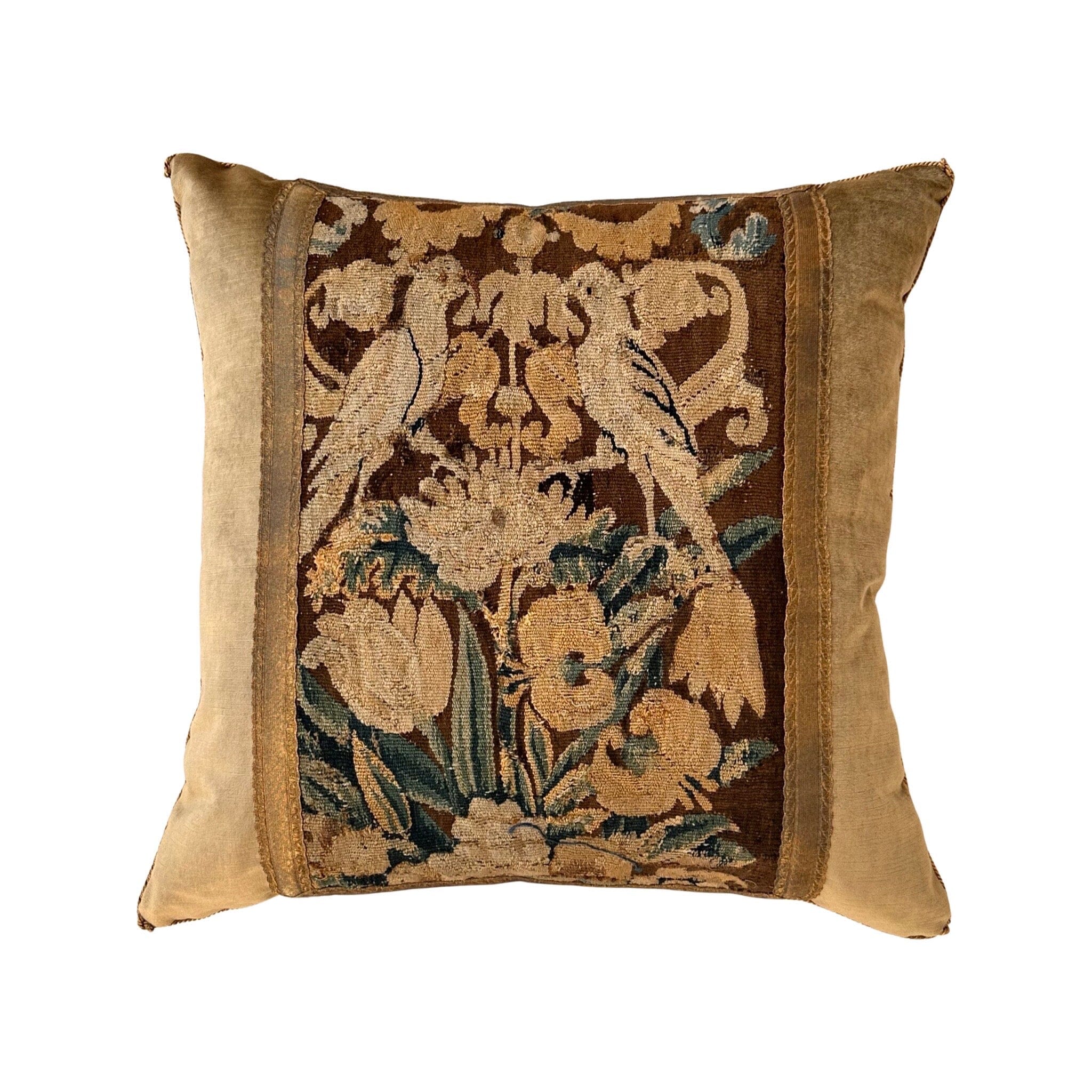 17th C. Antique Tapestry Pillow (#T011223A&B | 23 x 23") Pillows B. Viz Design 