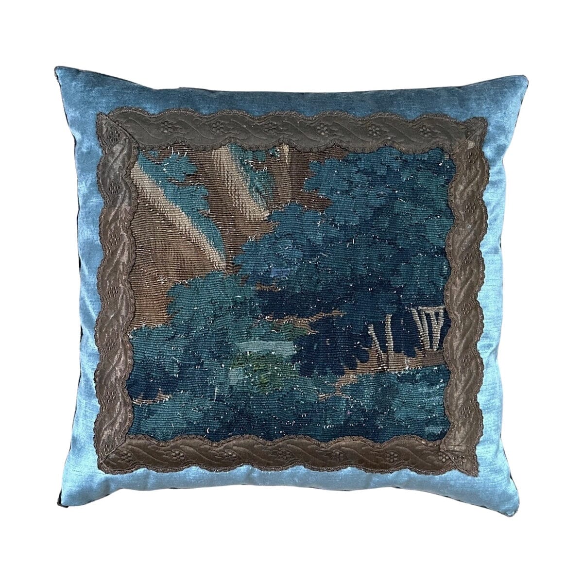 18th C. Verdure Tapestry Fragment (#T101323A | 20" x 21") New Pillows B. Viz Design