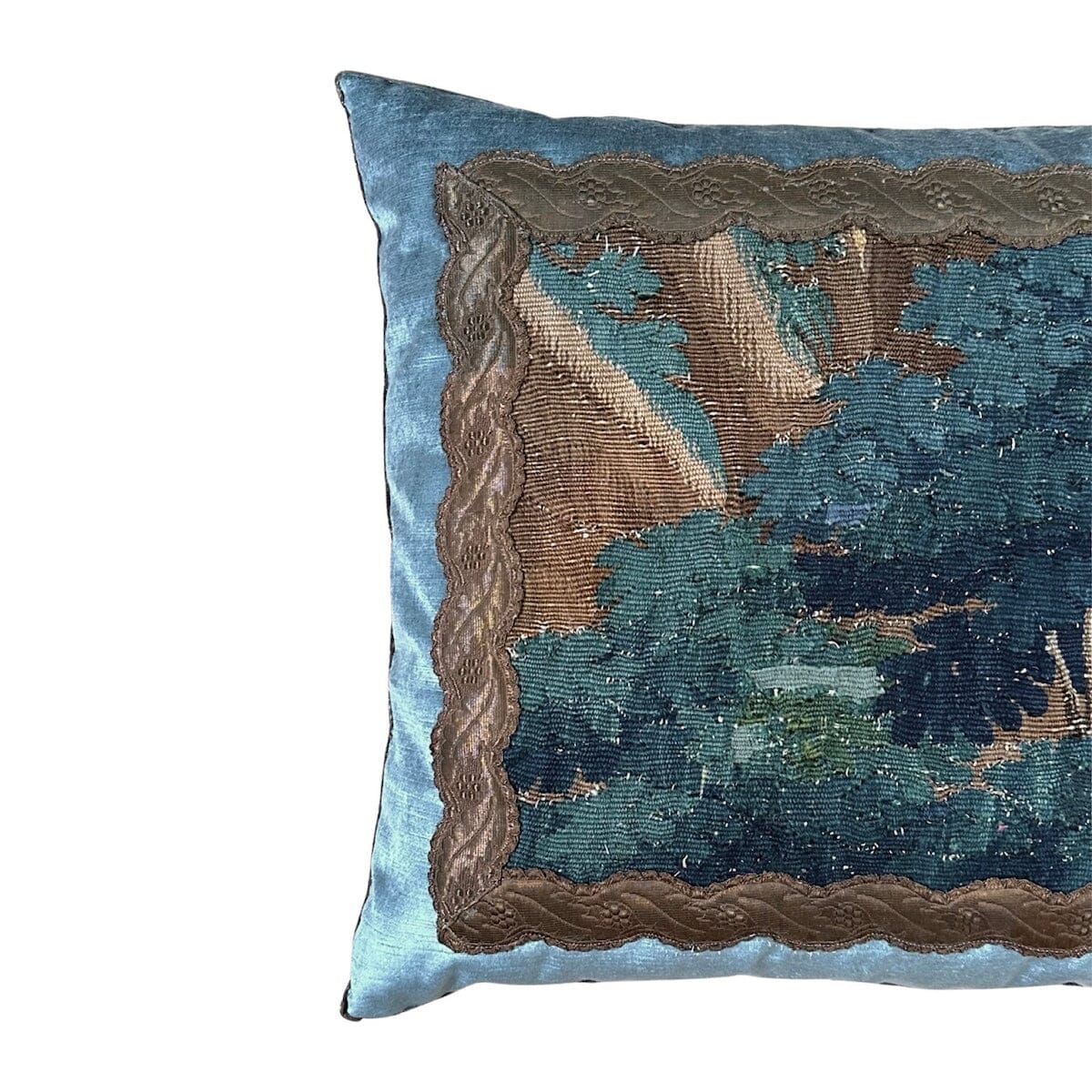 18th C. Verdure Tapestry Fragment (#T101323A | 20" x 21") New Pillows B. Viz Design