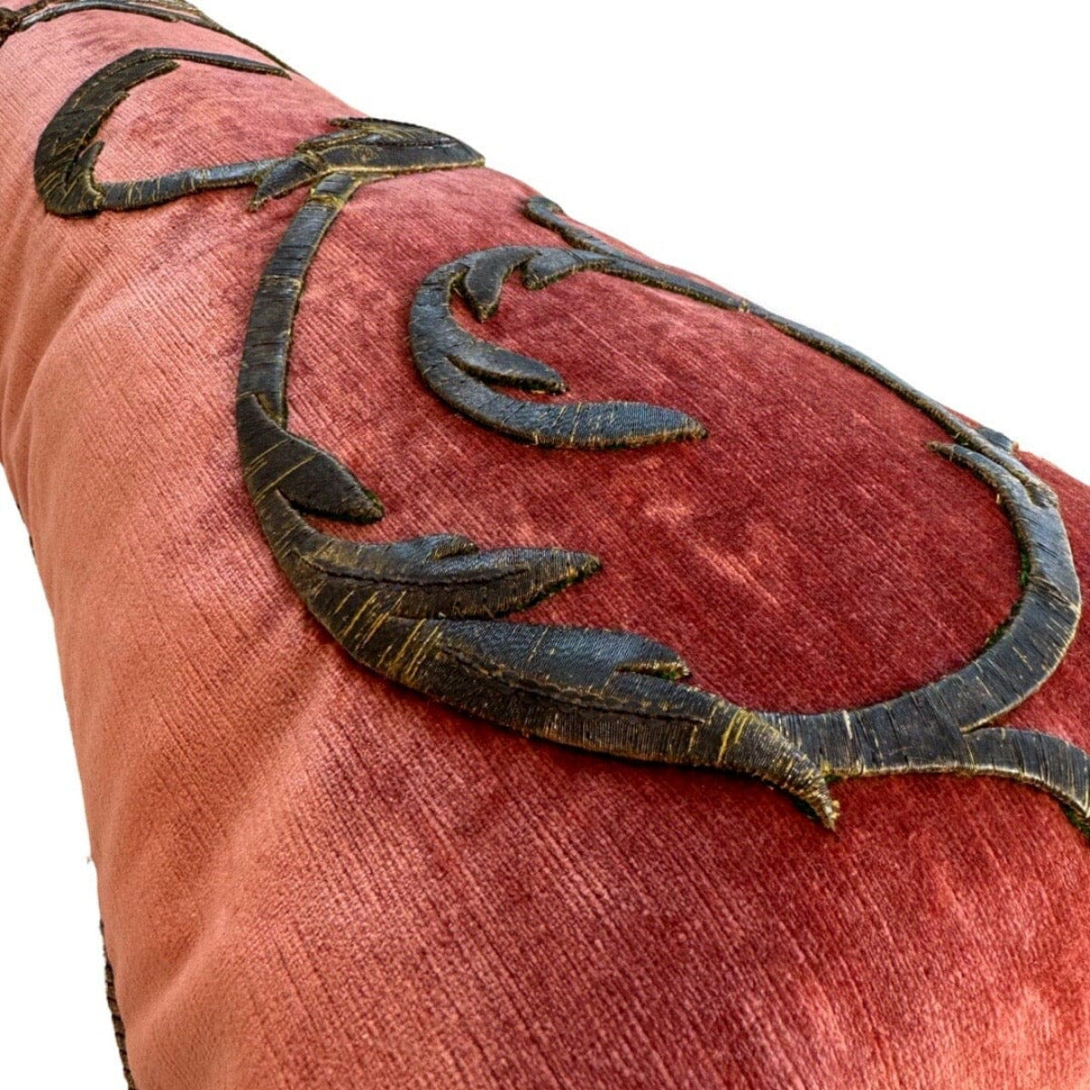 Antique European Raised Gold Metallic Embroidery (#E072323 | 14 x 43") New Pillows B. Viz Design