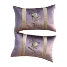 Antique European Raised Silver Embroidery (#E091123A&B | 11.5x18") Pillow B. Viz Design