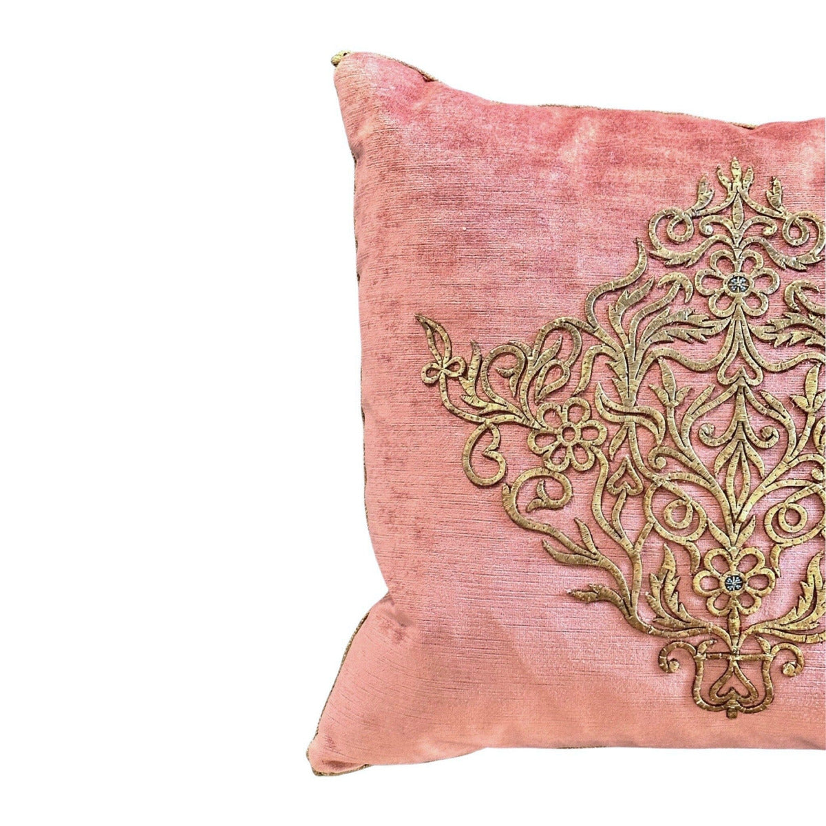 Antique Ottoman Empire Raised Gold Embroidery (#E012323 | 19 x 20 1/2") New Pillows B. Viz Design