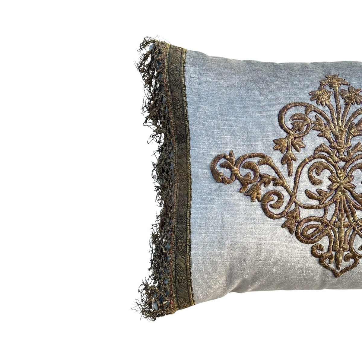 Antique Ottoman Empire Raised Gold Embroidery (#E092123A&B | 14x18") Pillow B. Viz Design